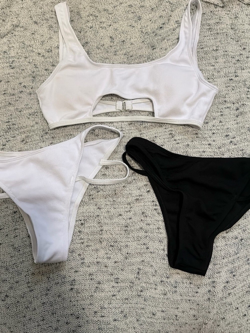 Women’s Two-Piece Swim Set - White and Black